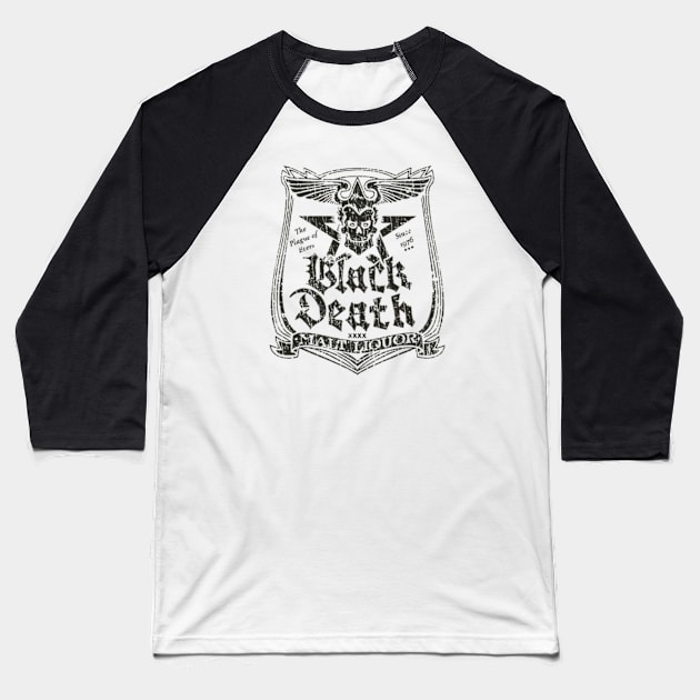 Black Death Malt Liquor 70s Black - VINTAGE RETRO STYLE Baseball T-Shirt by lekhartimah